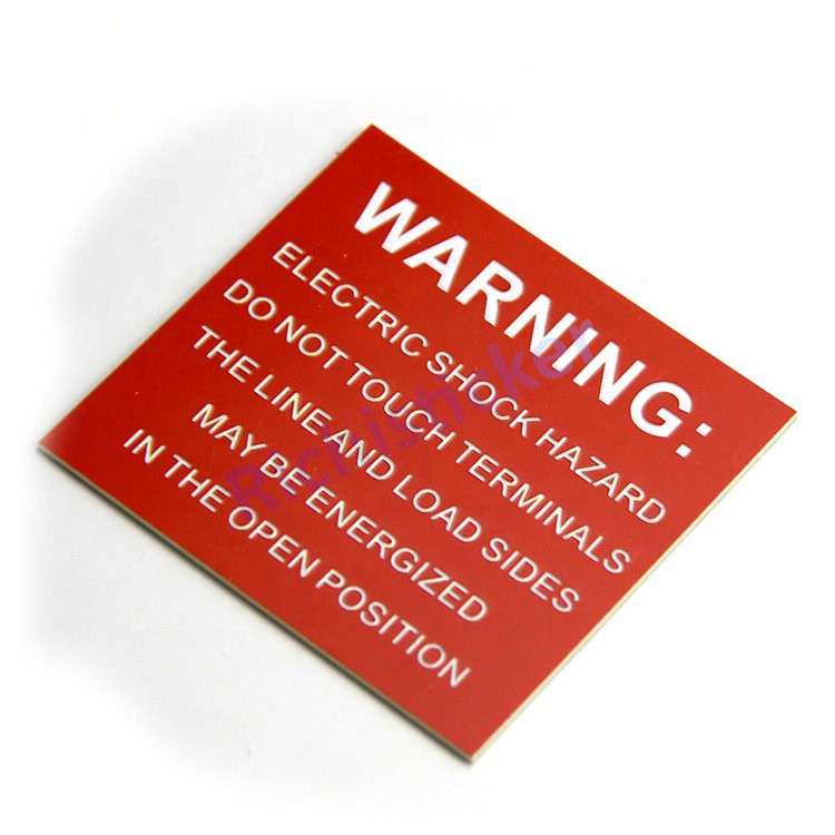 Engraved Warning Solar 3M Adhesive Traffolyte Label