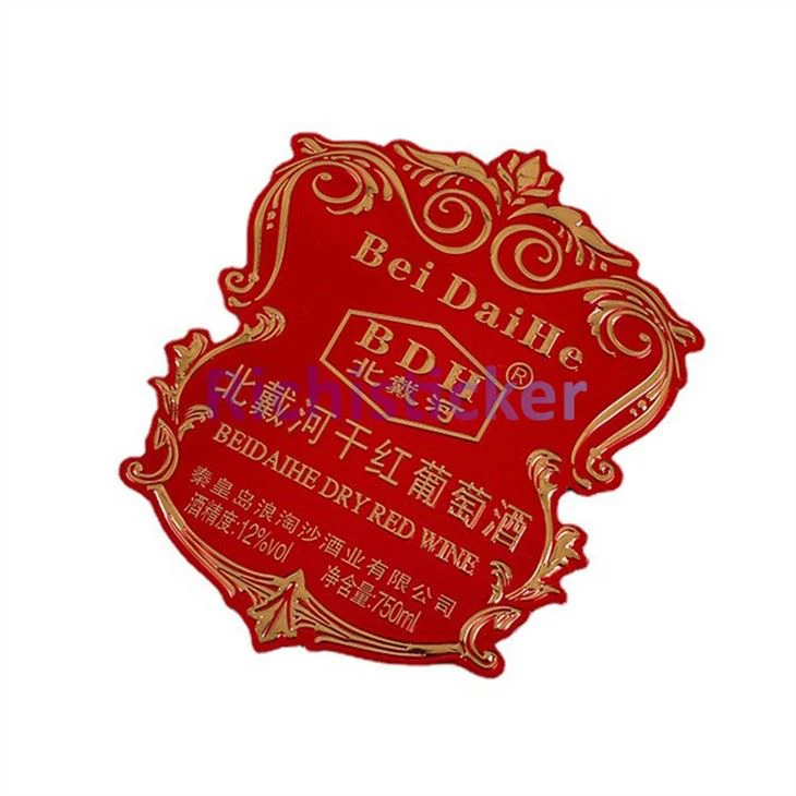 Self Adhesive Metallic Label Wine Bottle Tags